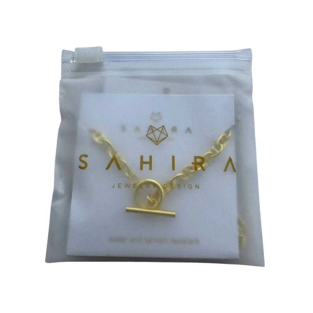 Sahira Jewelry Taylor Toggle Chain 16" Necklace 18k Gold Over Brass Minimalist - Picture 6 of 6